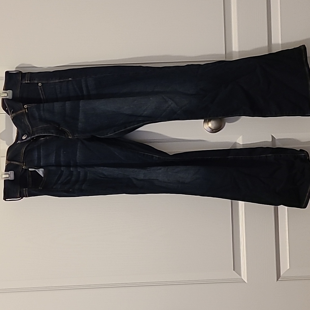 American Eagle dark wash jeans kick boot 18 short